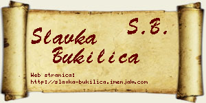 Slavka Bukilica vizit kartica